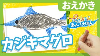 【初心者・こども向け】簡単にカジキマグロのイラストが描ける方法　あそべる！まっしろえほん！　#イラスト　#かじきまぐろ