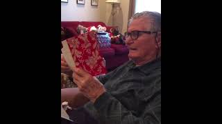 Grandpa has a great reaction to a card from Grandma
