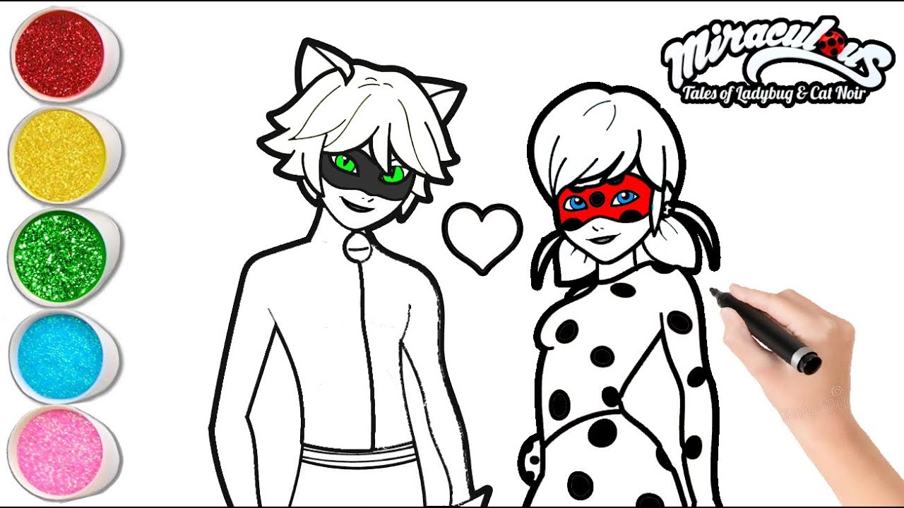 How to draw Cat Noir  Ladybug coloring page, Easy drawings, Cat drawing