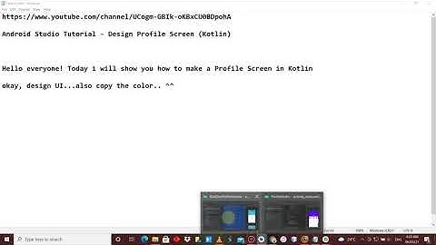 Android Tutorial (Design Profile Screen Kotlin)