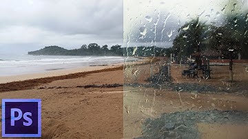 Realistic Water Drops effect on a Wet Frosted Glass Photoshop Tutorial