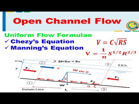 Chezy's and Manning's Equation | Open Channel Flow | Hydraulics and Fluid Mechanics