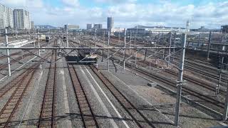JR西日本岸辺駅でEF65の通過シーン（2020年2月9日日曜日）携帯電話で撮影