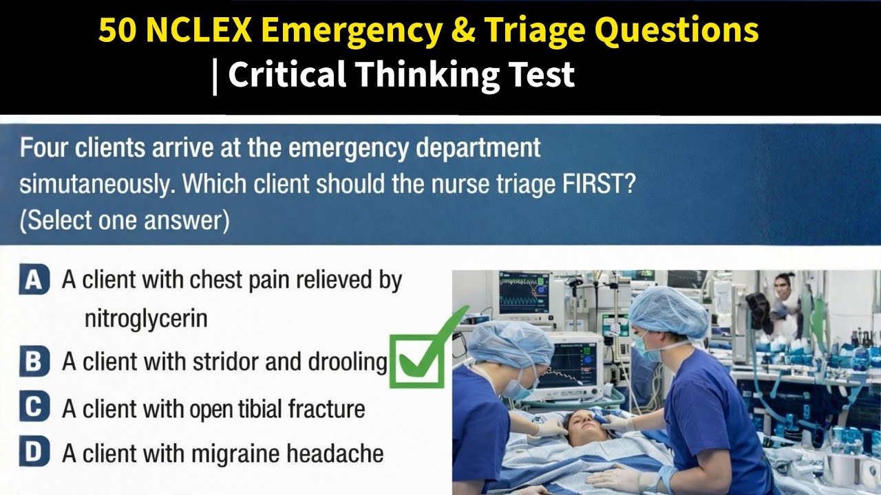 50 вопросов по оказанию неотложной помощи и сортировке пациентов. Тест на критическое мышление #2...