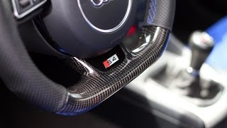 Audi B5 S4 Custom RNS-E Fitment and Custom Carbon Fiber Flat Bottom Steering Wheel...