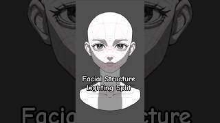 Front Lighting Split with Facial Structure | How to light a Anime Girl #laorendraws ##chiaroscuro