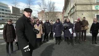 Historiakävely Tampereen keskustassa maaliskuussa 2018