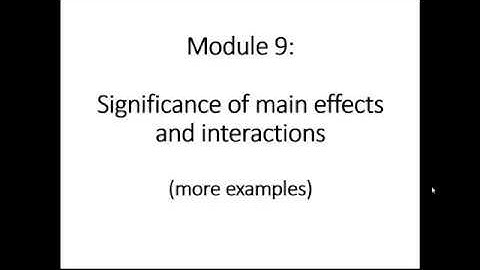 Biostatistics - Module 9 - 3. ANOVA Main effects & Interactions