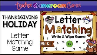 Letter Matching Thanksgiving Write and Wipe Powerpoint Game