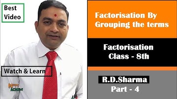 Factorisation Class 8th R.D.Sharma (Part -4)