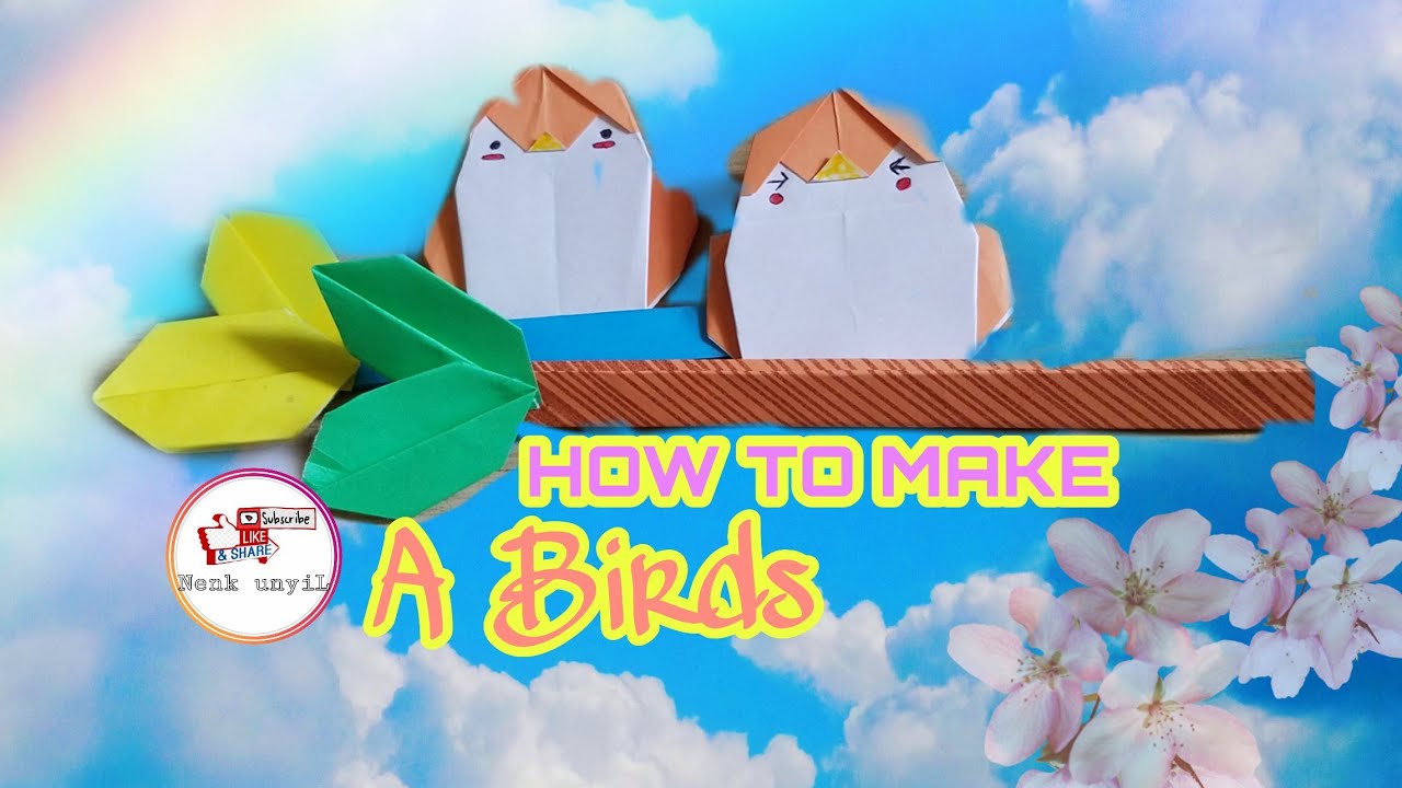 CARA MEMBUAT BURUNG  LUCU Kerajinan  Kertas  origami  