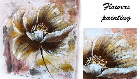 How to paint a Flower on canvas/ Demo /Acrylic Technique on canvas by Julia Kotenko