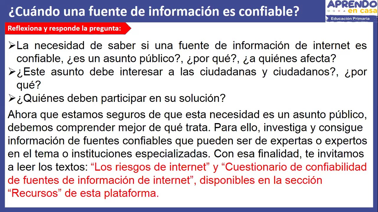 ¿Cuándo una fuente de información es confiable? - YouTube