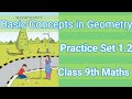 Class 9 Maths 2 |Basic Concepts in Geometry | Practice Set 1.2| Easy Explanation |Maharashtra board