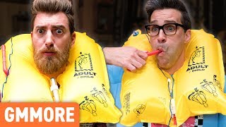 We don inflatable airplane life vests and go head to se who would be
able inflate them the fastest in an emergency. gmmore #1324 watch
today's gmm...