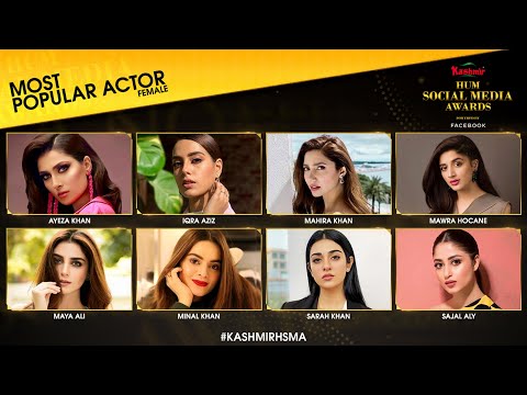 Nominations | Most Popular Actor Female | Kashmir HUM Social Media Awards 2020