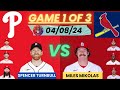 Philadelphia phillies  st louis cardinals live playbyplay 040824 phillies cards mlb