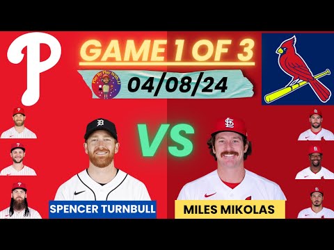 Philadelphia Phillies @ St. Louis Cardinals LIVE PLAY-BY-PLAY (04-08-24) #phillies #cards #mlb
