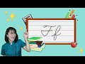 Learning cursive writing letter ff