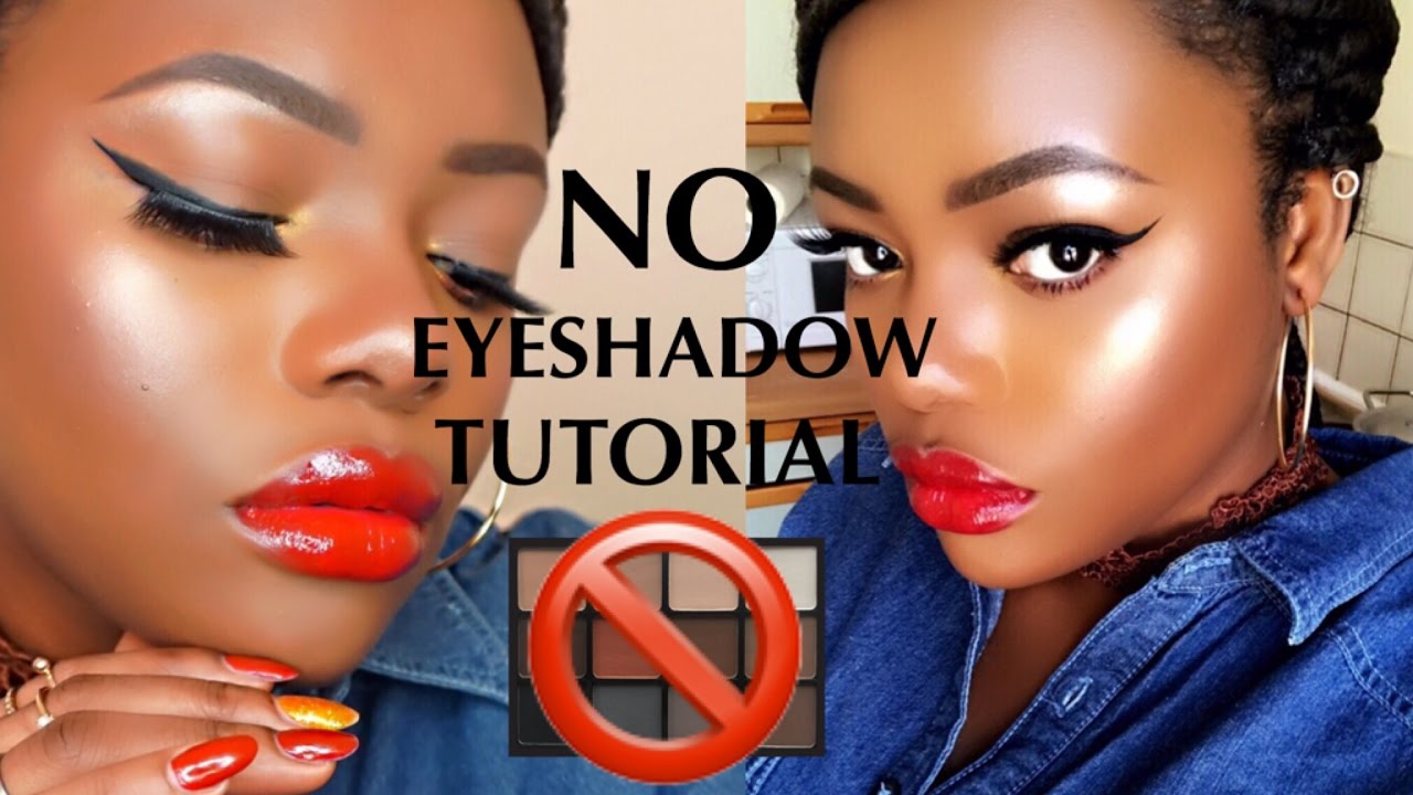 NO EYESHADOW Tutorial My Go To Makeup Routine For Dark Skin YouTube