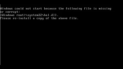 Como resolver Windows root System32 Hal DLL?