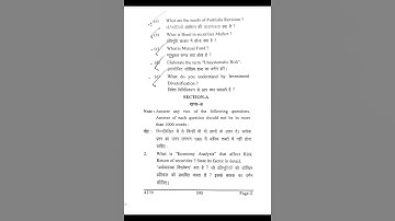 MCOM DDU PAPER FINAL YEAR Security analysis and portfolio management