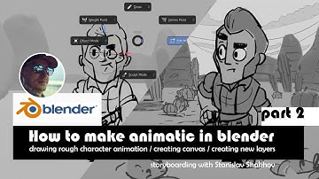 How to make storyboard / animatic in blender. Part02. Drawing rough animation.