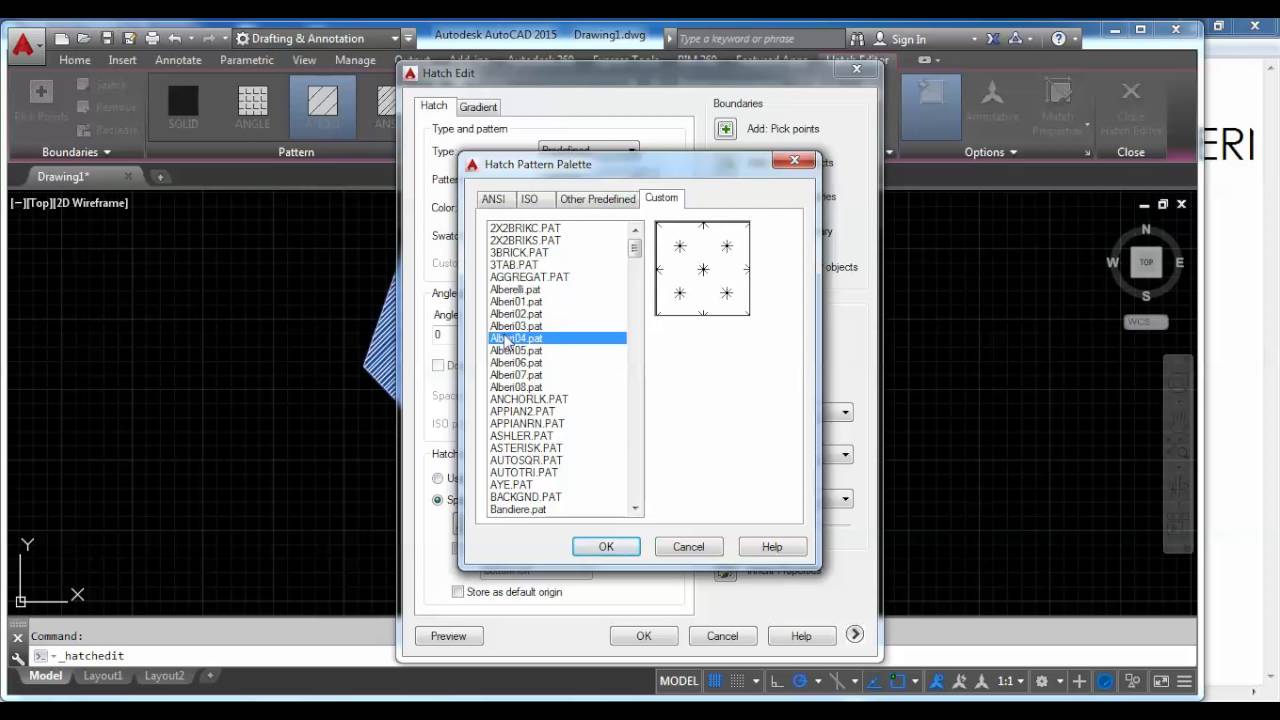 how to load hatch pattern in autocad