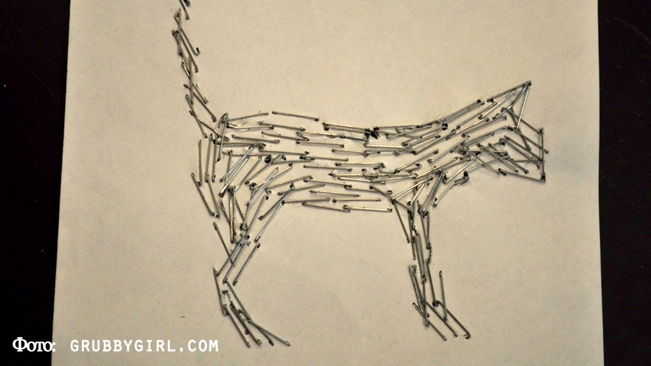 Картины из скоб для степлера