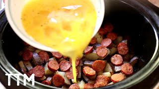 How to make Slow Cooker Sausage Potatoes and Eggs ~ Breakfast Idea