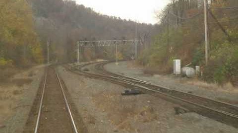 CP BANKS Interlocking Track 2 Westbound Rear View Dusk