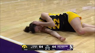 🤕 Caitlin Clark SHAKEN UP After ELBOW To Head\/Ear On Made Shot, NO FOUL Called | #3 Iowa Hawkeyes