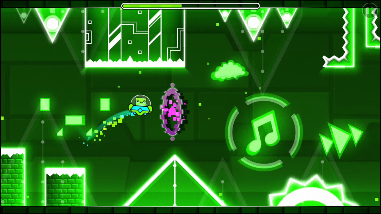 Включи geometry dash press start