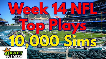 Week 14 Top NFL DFS Plays based on 10,000 Simulations in Excel