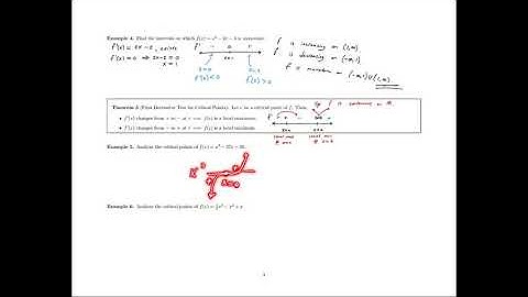 4.3 Mean Value Theorem & Monotonicity - First Derivative Test & Example 5