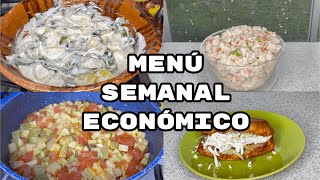 MENÚ SEMANAL CON VERDURAS ECONÓMICO/FABI CEA