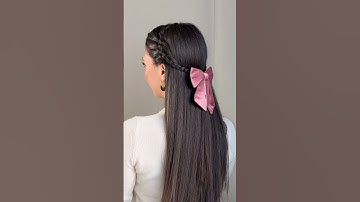 Cute easy hairstyles for medium, long hair 🎀🩷 #hairstyle #hair #hairtok #youtubeshorts