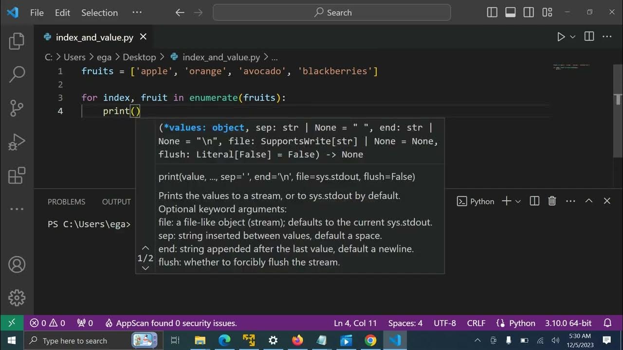 Get both index and value of list using Enumerate in Python - YouTube