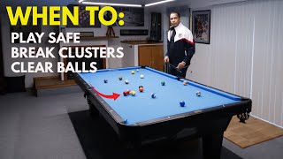 When to Play Safe and When to Break Clusters - (Pool Lessons) screenshot 4