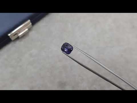 Intense blue-violet spinel cushion shape 4.09 ct, Burma Video  № 2