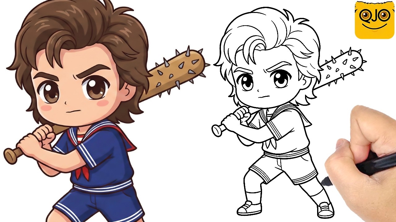 How to Draw Steve Harrington with QJO | Stranger Things