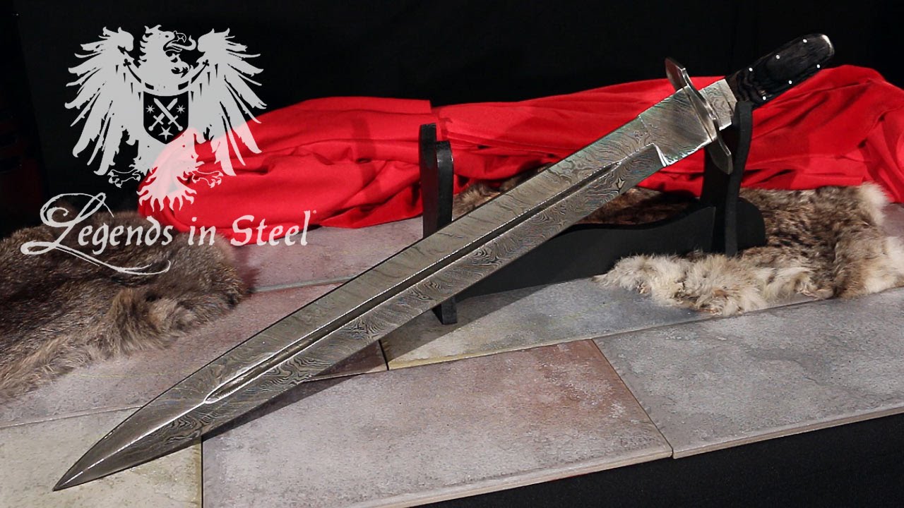Legends In Steel Blackwood Damascus Steel Sword YouTube