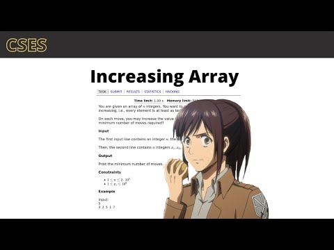 Cses Increasing Array explicación || Introductory Problems
