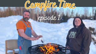 Getting to know us… “Poop is free”  Campfire Time on Flat Tire Farm Episode 1  Homesteading Alaska