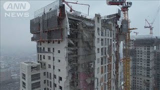 建設中のマンション外壁が崩落・・・作業員6人が安否不明　韓国(2022年1月12日)