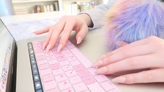 ASMR Actually Typing On A Keyboard W Tips Of Nails, No-Talking || Scratching & Tapping Keyboard ASMR