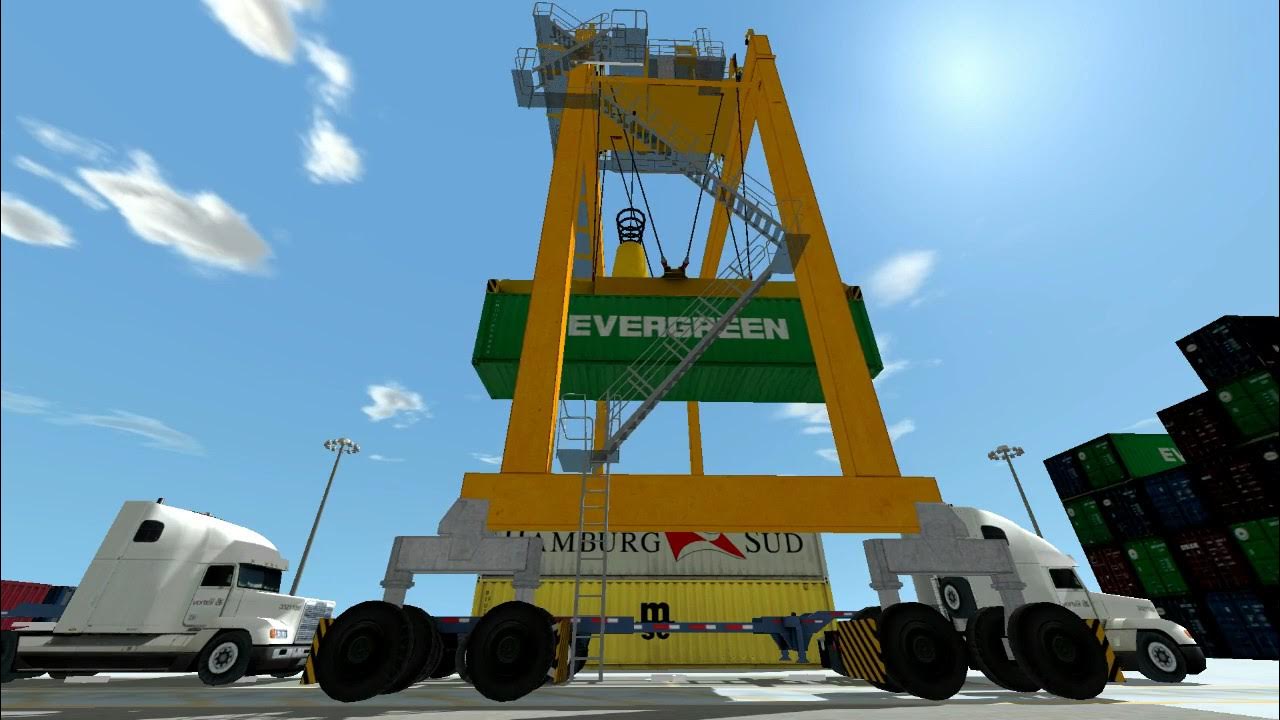 RTG Crane Simulator RubberTyred Gantry Crane Simulator CM Labs Simulations YouTube