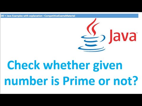 Write a java program to check whether given number is prime? - YouTube