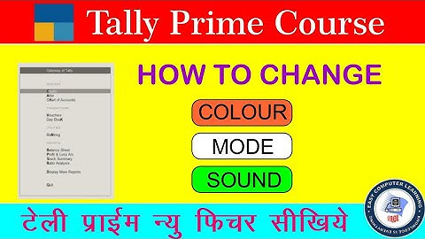 How To Change Display Colour Sound & Brightness In Tally Prime | Help Features|Tips & Tricks| ECL |
