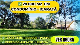28.000 M2 OPORTUNIDADE em Condominio Fechado - Igaratá - Perto do Centro da Cidade - Pasto - Piscina